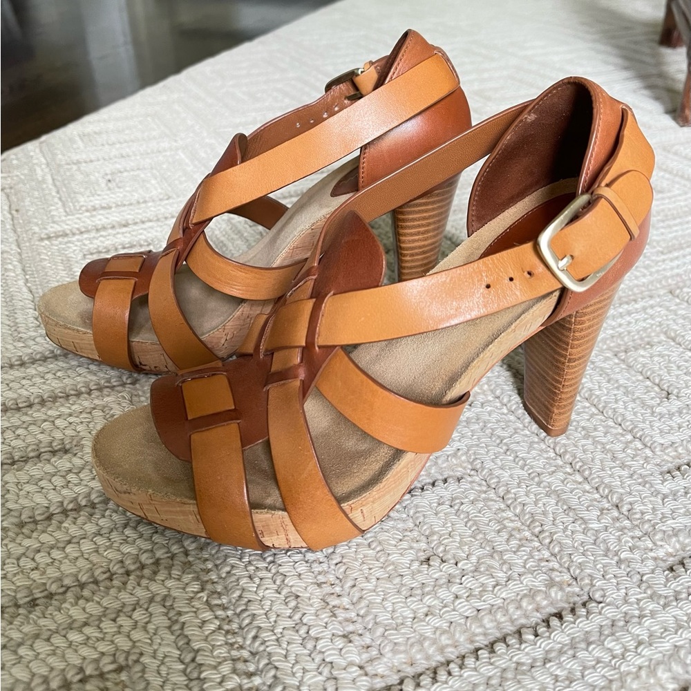 Cole Haan Air Jocelyn Birch Heel Sandals, size 6.5